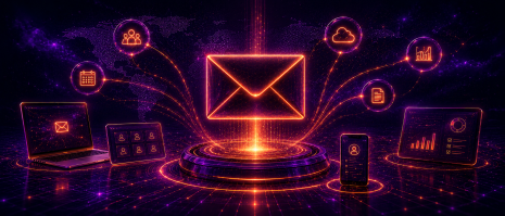 Premium upgrade concept with business technology imagery