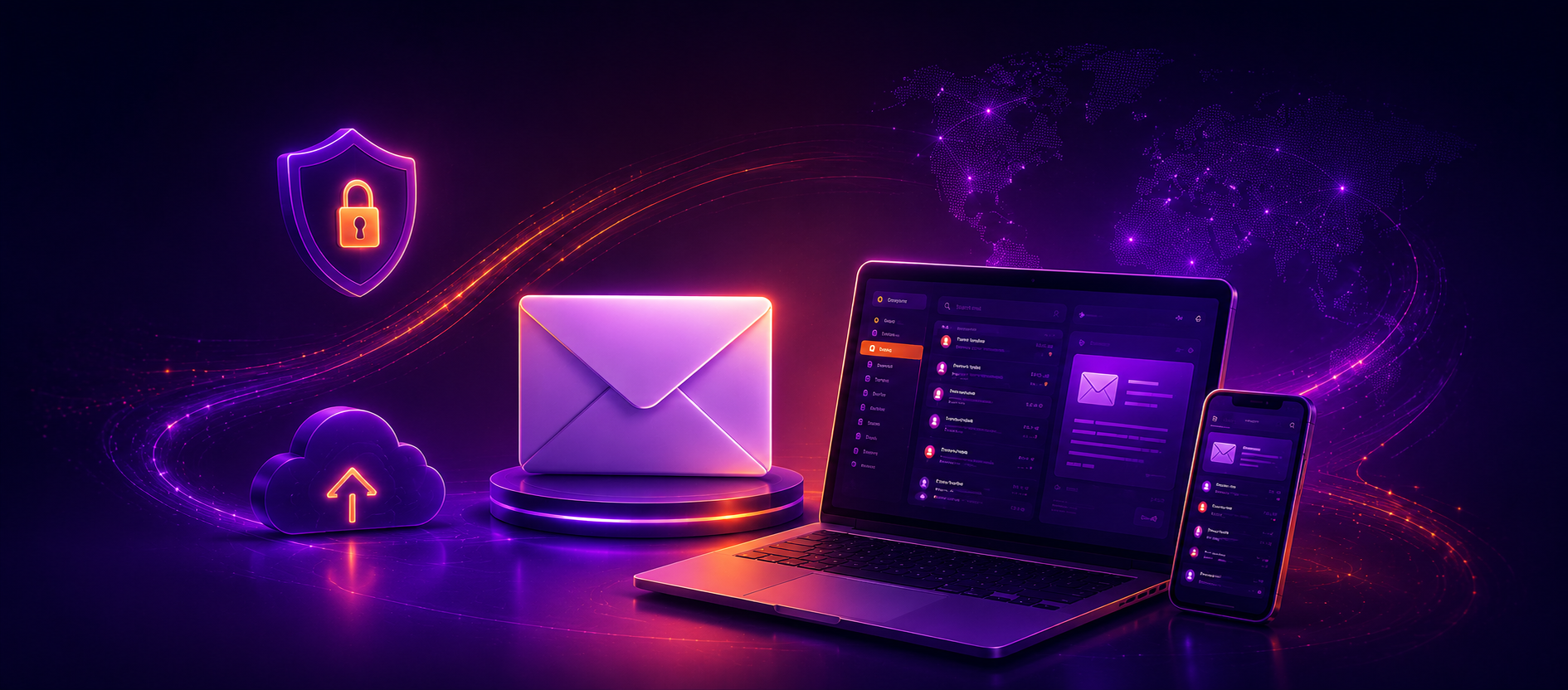 Dashboard illustration for an easy-to-use email system